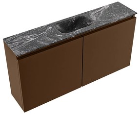 Mondiaz Ture DLux toiletmeubel 100cm rust met wastafel lava midden zonder kraangat