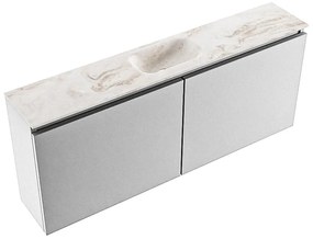 Mondiaz Ture DLux toiletmeubel 120cm plata met wastafel frappe midden met kraangat