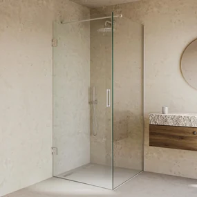 Saniclear Modern douchecabine 100x80 met 80cm deur anti-kalk RVS