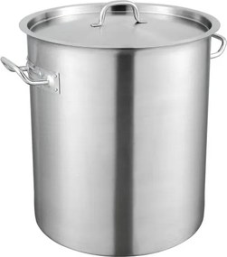 VEVOR 39,7 L roestvrijstalen kookpan, 350 x 410 mm grote soeppan met composietbodem, geschikt als aspergepan en sauspan, praktische keukenpan voor grote ingrediënten, inductiekookpan, inductiekookpan