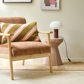 Lamp van opaalglas en ijzer H27,5 Agathilda