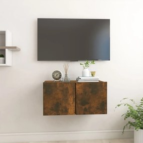 vidaXL Tv-meubel hangend 60x30x30 cm bewerkt hout gerookt eikenkleurig