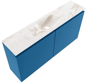 Mondiaz Ture DLux toiletmeubel 100cm jeans met wastafel frappe midden met kraangat