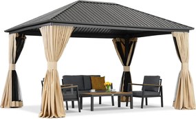 Metalen tuinhuisje Sardinia Premium 3x6 Tuinpunt beige