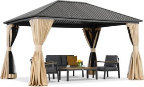 Metalen tuinhuisje Sardinia Premium 3x6 Tuinpunt beige