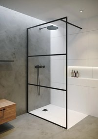 Riho Grid Gb400 inloopdouche 90x200cm met zwarte profielen 6mm