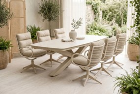 Tuinset 6 personen 220 cm Wicker Taupe Apple Bee Camp