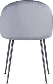 Set 4 Black Dalnia Fluwelen Stoelen