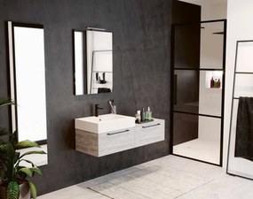 Riho Grid douchedeur 80x200cm Helder Glas/Mat Zwart