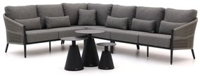 Hoek loungeset Bellagio  | 6 personen | Loungeset Zwart | Hoekbank Aluminium | 313x237.5cm | Kees Smit Tuinmeubelen