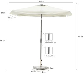 Shadowline Aruba parasol 210x150cm