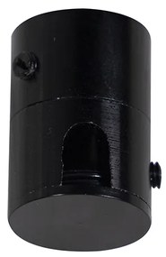 Hanglamp met 3 katoenen kappen zwart met goud - Cava