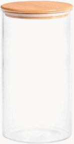Opbergpot Natura van borosilicaatglas met bamboe deksel, 600 ml