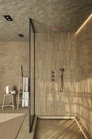 Saniclear Plus inbouw regendouche met inbouw douchekop 30x30cm geborsteld koper