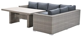 Garden Impressions Tennessee lounge dining set rechts 3-delig vintage willow - texfiber