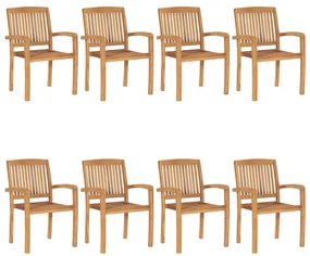 vidaXL Tuinstoelen stapelbaar 8 st massief teakhout