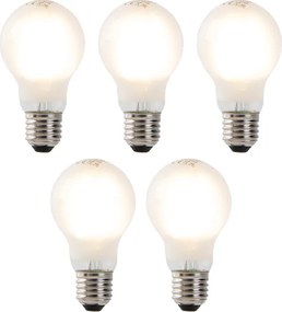 Set van 5 E27 LED filament lampen A60 mat glas 4W 450 lm 2700K