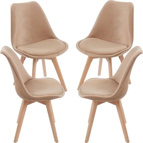 Set 4 Synk Fluwelen Stoelen