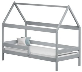 Peuter Grijs Canopy House-vormig eenpersoonsbed - Teddy 5056231734707 Children's Beds Home, 200x90, Geen, 12 cm schuimmatras met hoge veerkracht Child