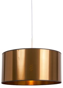 Stoffen Eettafel / Eetkamer Design hanglamp wit met koper kap 50 cm - Combi 1 Industriele / Industrie / Industrial E27 rond Binnenverlichting Lamp