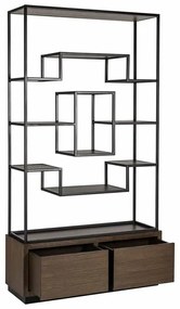 Richmond Interiors Bonvoy Open Vakken Kast Asymmetrisch Bruin Eiken - 120x40x222cm.