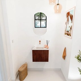 Mondiaz Joya DLux 50cm toiletmeubel ruby met wastafel faye links zonder kraangat meli