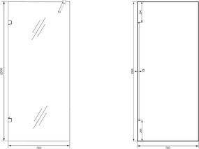 Saniclear Modern glazen wand 80x200cm