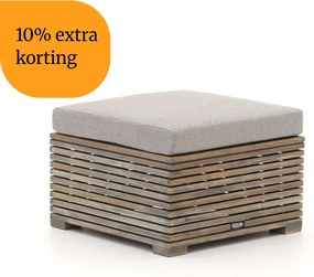 + 10% kassakorting | Voetenbank | ROUGH-C | Teakhout | Old Teak Greywash | 60x60cm | Kees Smit Tuinmeubelen