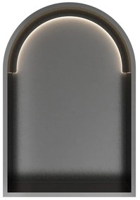 Hotbath &More inbouwnis met verlichting toogmodel 30x45x10cm geborsteld gunmetal PVD