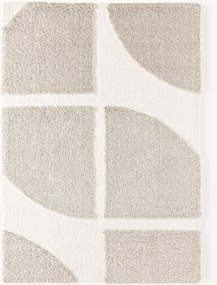 Pluizig hoogpolig vloerkleed Jade met een verhoogde hoog-laag structuur