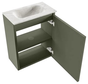 Mondiaz Ture DLux toiletmeubel 40cm army met wastafel ostra midden zonder kraangat