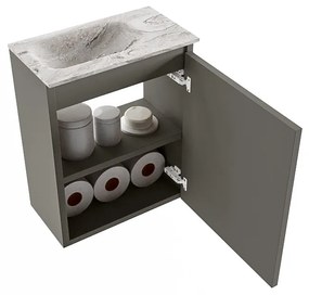 Mondiaz Ture DLux toiletmeubel 40cm smoke met wastafel glace links met kraangat