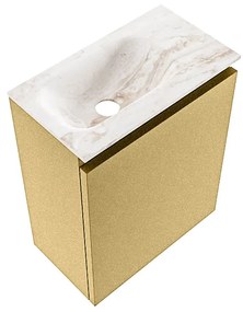 Mondiaz Ture DLux toiletmeubel 40cm oro met wastafel frappe links met kraangat