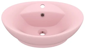 vidaXL Wastafel met overloop ovaal 58,5x39 cm keramiek matroze