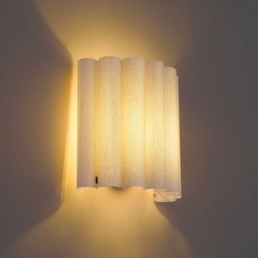 Japandi wandlamp beige met linnen 26cm - Scallop