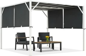 Metalen terraspergola Santorini 3 x 3 m wit-antraciet Garden Point