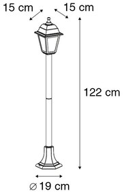 Buitenlamp Klassieke lantaarn zwart 122 cm IP44 - Capital Klassiek / Antiek E27 IP44 Buitenverlichting