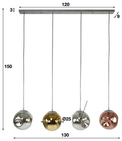 Hanglamp Met 4 Glazen Bollen