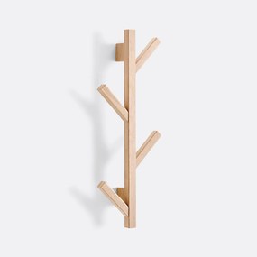 Eiken wandkapstok met 4 haken, Anela
