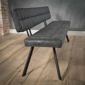 Zwart Lederen Eetkamerbank 150 Cm