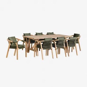 Set van rechthoekige tafel (200x100 cm) en 8 eetkamerstoelen van - Sklum