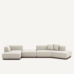 Open hoekbank links XL in gevlekte canvas, Jacopo