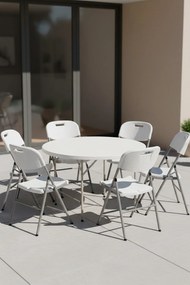 Pack 6 opklapbare Tuinstoelen Resin met rotaneffect