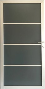 Tuindeur aluminium composiet Donkergrijs met blank aluminium frame compleet (90 x 180 cm)