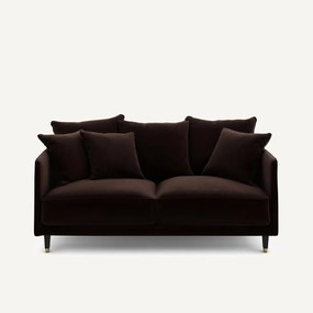 Compacte, rechte 3-bank van fluweel, LAZARE