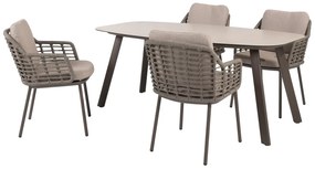 Taste by 4 Seasons Puglia tuinset terre met Manolo tafel 180 cm Tuinstoel   bruin weerbestendig