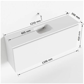 Mondiaz Olan 120cm toiletmeubel army met wastafel urban midden geen kraangat