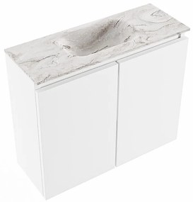 Mondiaz Ture DLux toiletmeubel 60cm talc met wastafel glace midden zonder kraangat