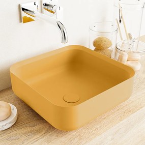 Mondiaz Binx Solid Surface waskom 36x36cm ocher