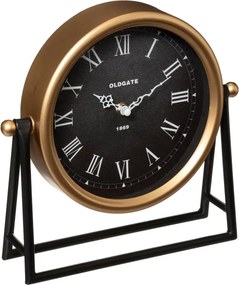 Atmosphera Tafelklok Roma 26x26 cm - Goud/Zwart - Glas/Metaal - Staand